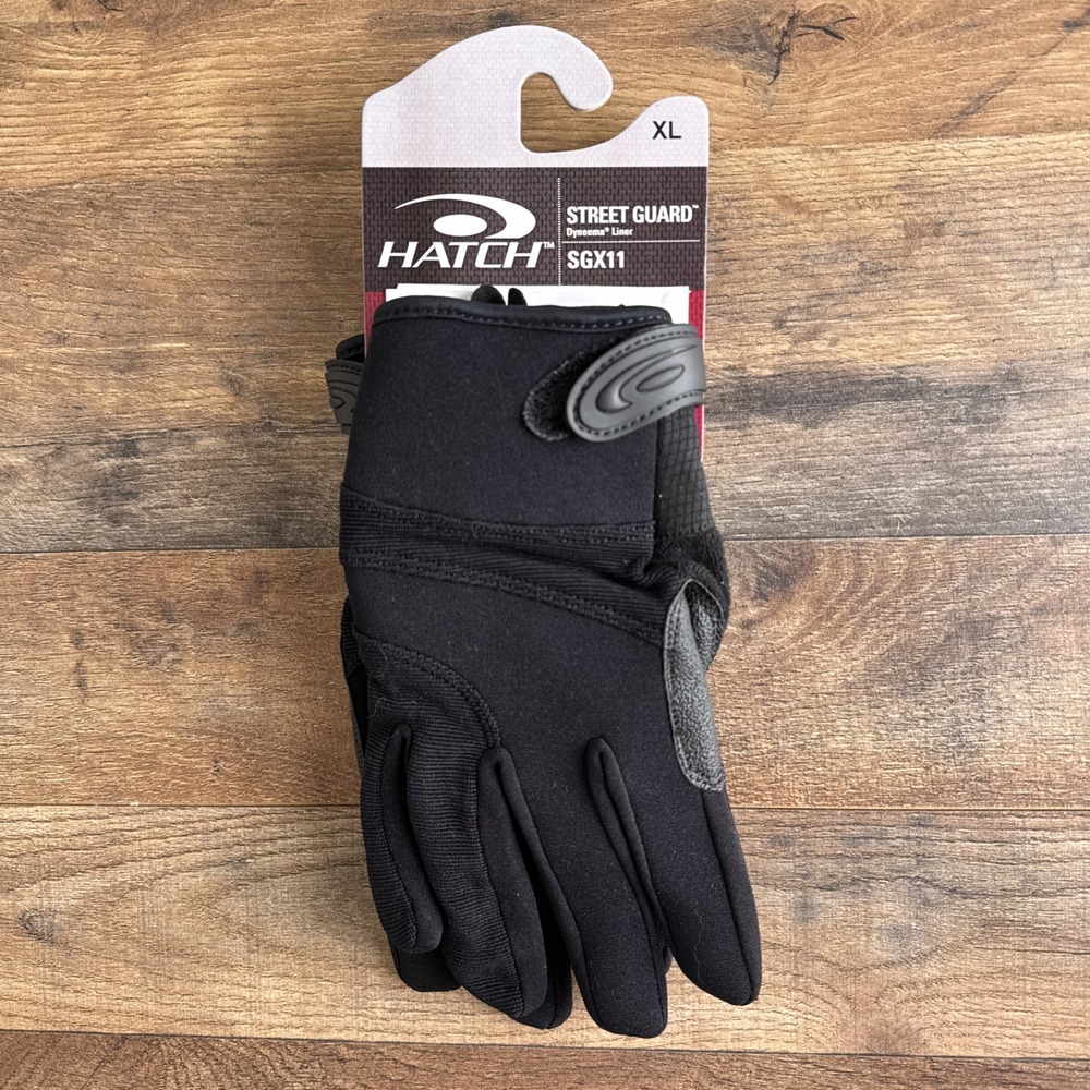 Hatch Street Guard SGX11 Dyneema Liner Gloves XL Black Hook‎ Loop Closure